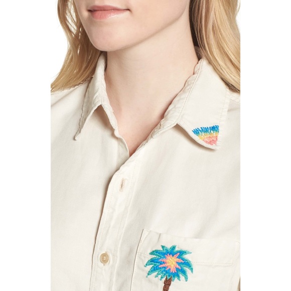 new Mother ✦ Frenchie Fray Button Down Cropped Raw Hem Shirt ✦ Super Lover ✦ XS - Picture 5 of 16